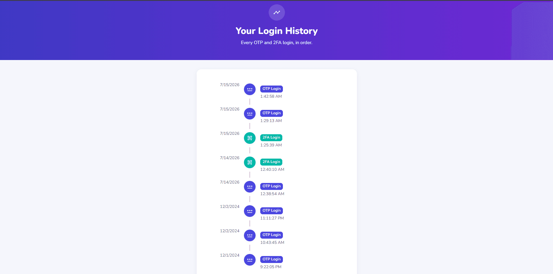Screenshot of Authenticator App